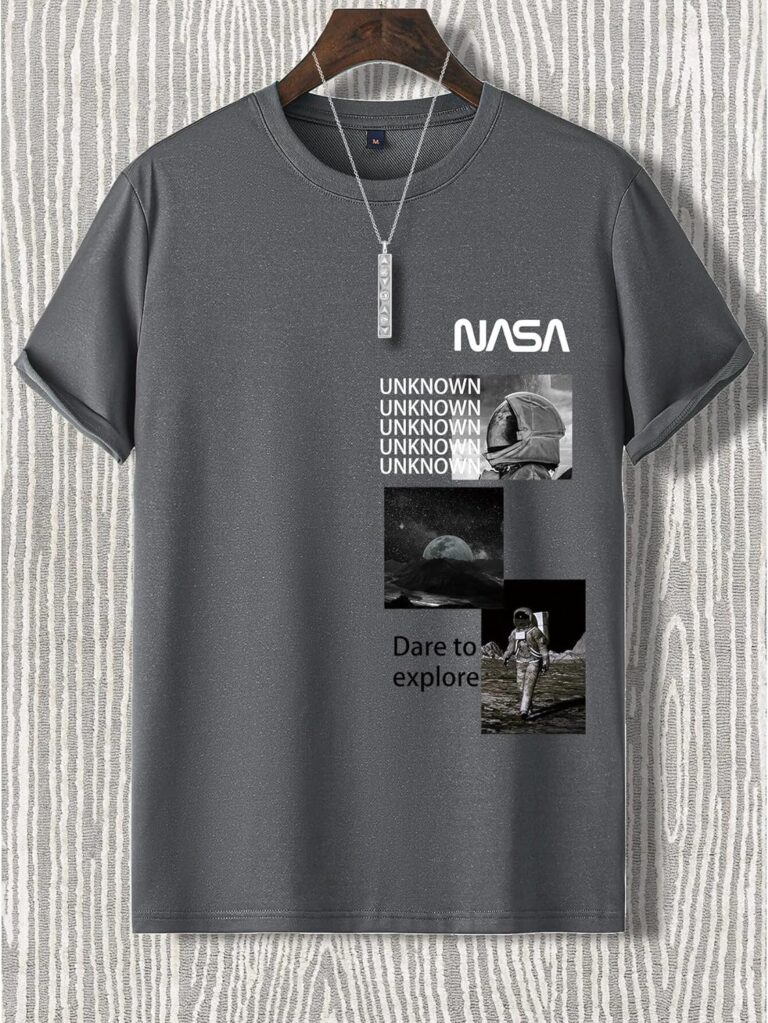 Lymio Men T-Shirt || T-Shirt for Men || Printed T Shirt || Round Neck T-Shirt (NASA)