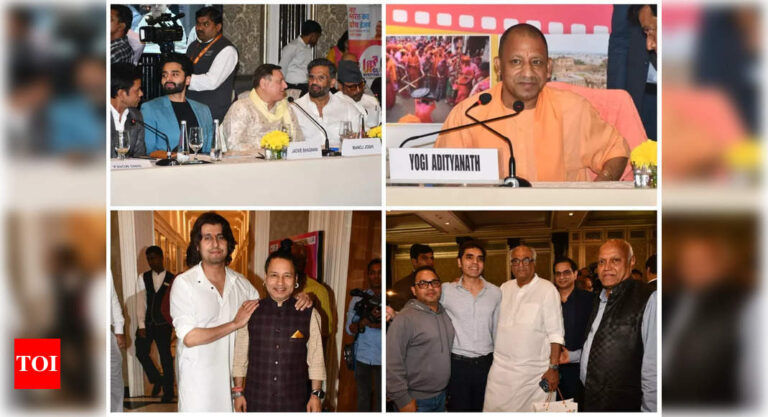 UP CM Yogi Adityanath interacts with Bollywood members, pushes UP as film-making destination – Times of India