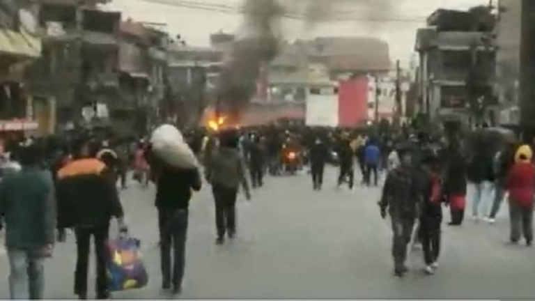 Agitating Transport Workers Set Police Vehicles on fire in Nepal – Watch