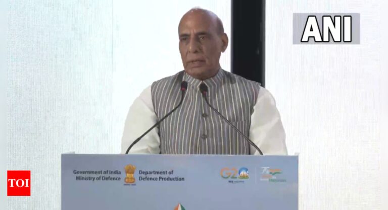 Our target is to achieve defence exports worth Rs 25,000 crore by 2024: Rajnath Singh at Aero India 2023 curtain-raiser event | India News – Times of India