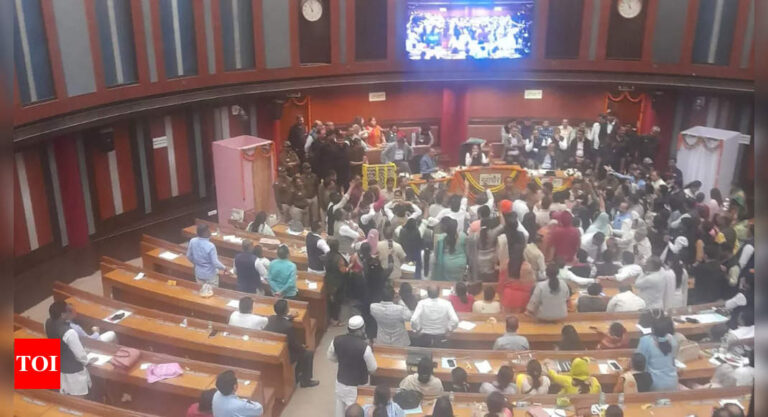 Ruckus forces adjournment of MCD session, Delhi Mayor says BJP councillors ‘tried to attack’ her | Delhi News – Times of India