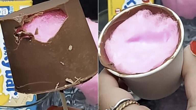 Watch: Woman Makes Bizarre Cotton Candy Ice Cream; Leaves Internet Disgusted