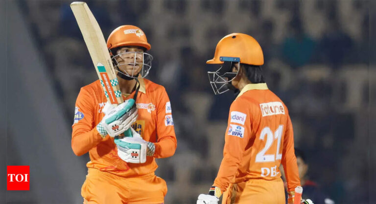 Sophia Dunkley, Harleen Deol fifties power Gujarat Giants to first win | Cricket News – Times of India