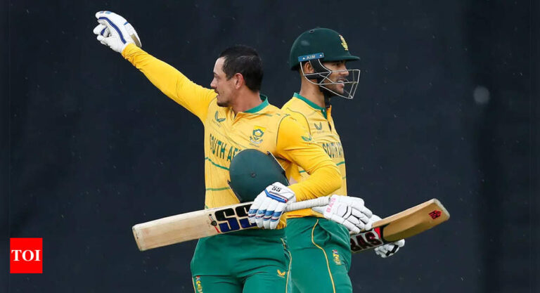 Quinton de Kock’s dazzling ton powers South Africa to highest successful T20I run chase | Cricket News – Times of India