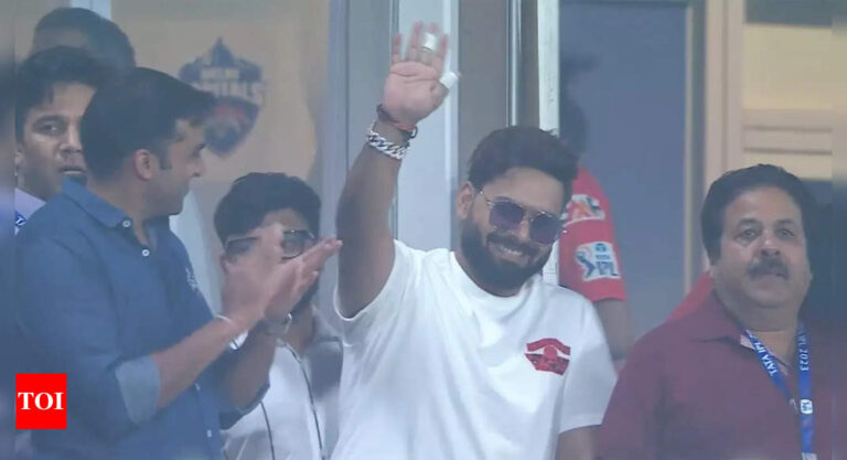Rishabh Pant: Watch: Rishabh Pant arrives at Kotla to cheer Delhi Capitals from the stands | Cricket News – Times of India