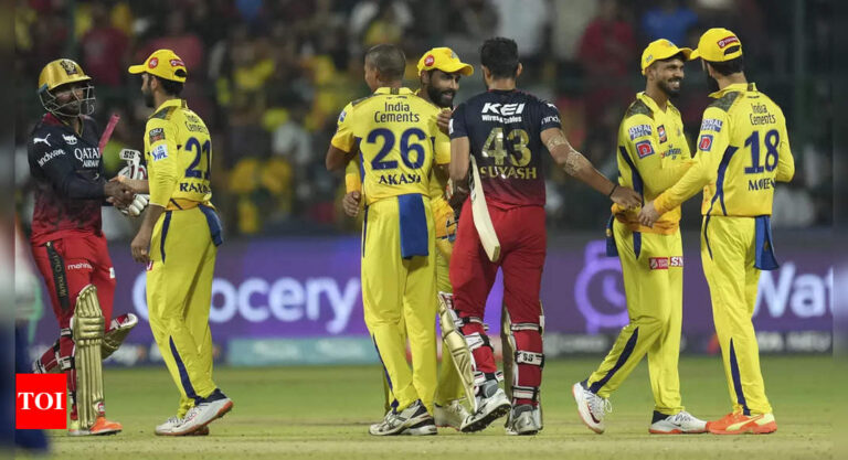 CSK vs RCB Highlights 2023: Chennai Super Kings beat Royal Challengers Bangalore by 8 runs in a high-scoring thriller | Cricket News – Times of India
