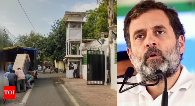 Rahul Gandhi vacates official bungalow a month after Lok Sabha disqualification | India News – Times of India