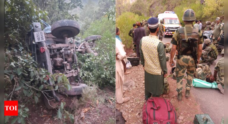 BSF personnel killed, six others injured after vehicle careens into gorge in J&K’s Poonch district | India News – Times of India