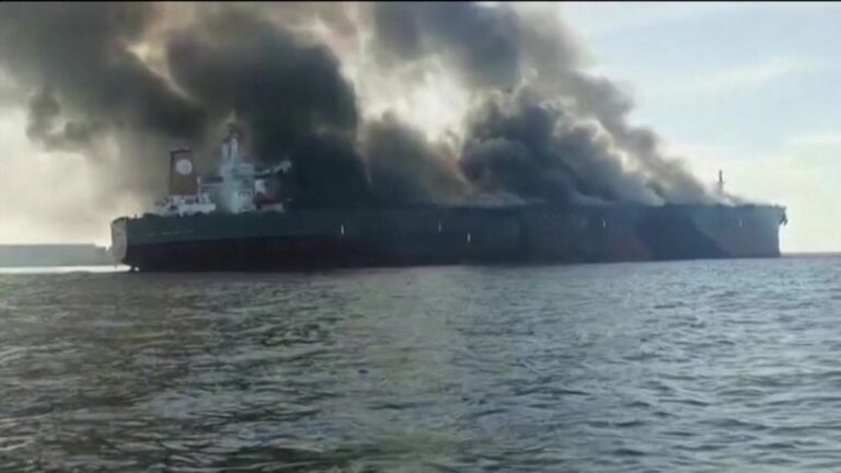 Oil tanker catches fire off Malaysian coast, three crew missing