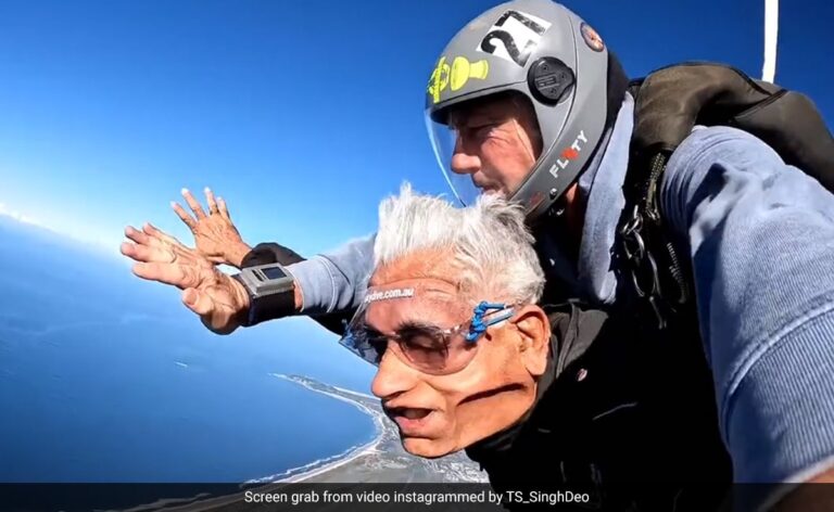 Video: Chhattisgarh Minister TS Singh Deo, 70, Goes Skydiving In Australia