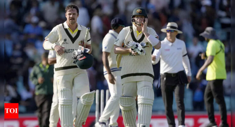 WTC Final, IND vs AUS Highlights: Travis Head, Steve Smith shine as Australia post 327/3 at stumps on Day 1 against India | Cricket News – Times of India