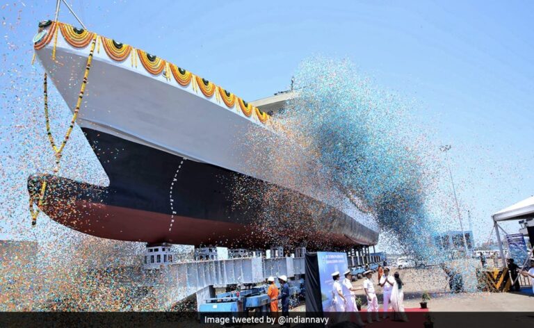 Anti-Submarine Warfare Vessel ‘Anjadip’ Built For Indian Navy Launched