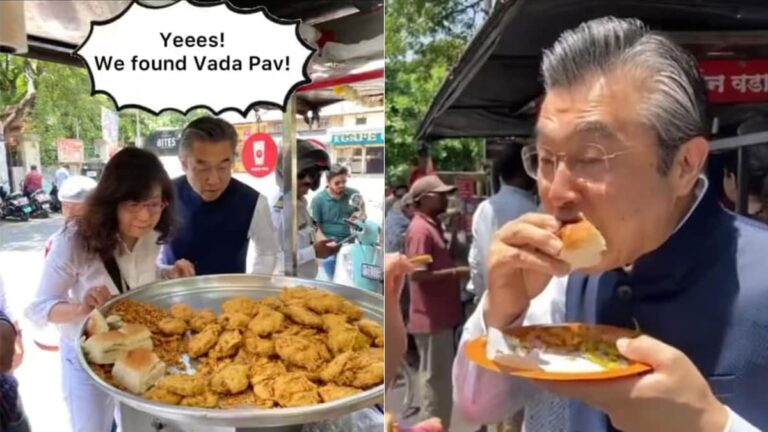 Viral: Japanese Ambassador Tries Vada Pav In Pune, Watch His Reaction