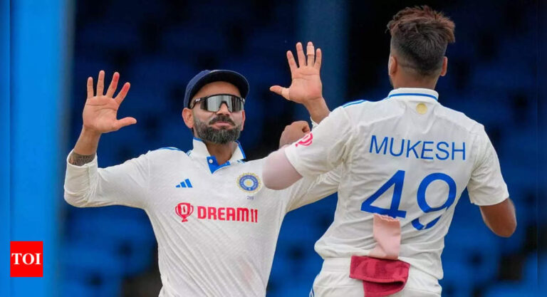 It was surreal feeling when Virat bhai hugged me after my maiden Test wicket: Mukesh Kumar | Cricket News – Times of India