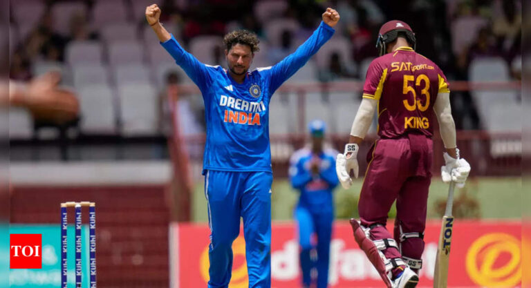 Kuldeep Yadav becomes fastest Indian bowler to complete 50 wickets in T20Is | Cricket News – Times of India