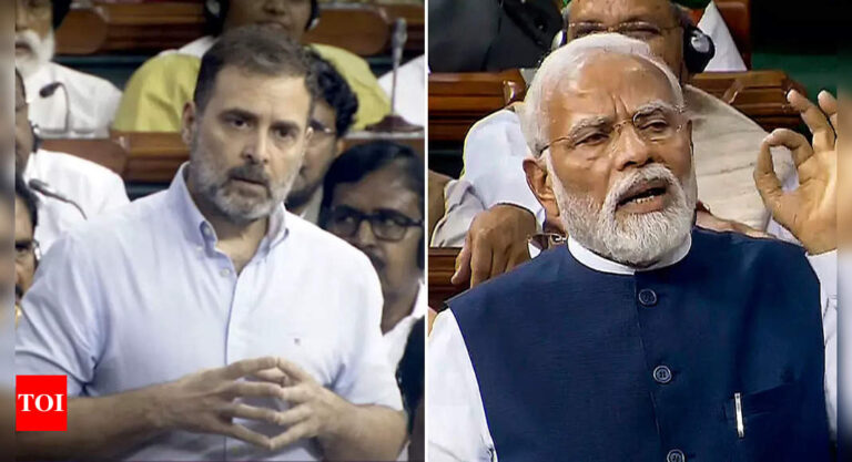 ‘Loot ki Dukaan’, ‘failed product’: PM Modi targets Rahul Gandhi in Lok Sabha speech | India News – Times of India