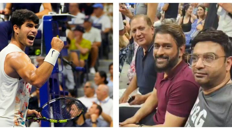 Watch: MS Dhoni in attendance during Carlos Alcaraz vs Alexander Zverev US Open 2023 quarterfinal