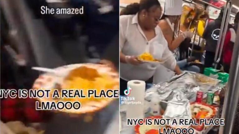 Watch: This Thanksgiving Feast Inside NYC Subway Coach Is Wholesome