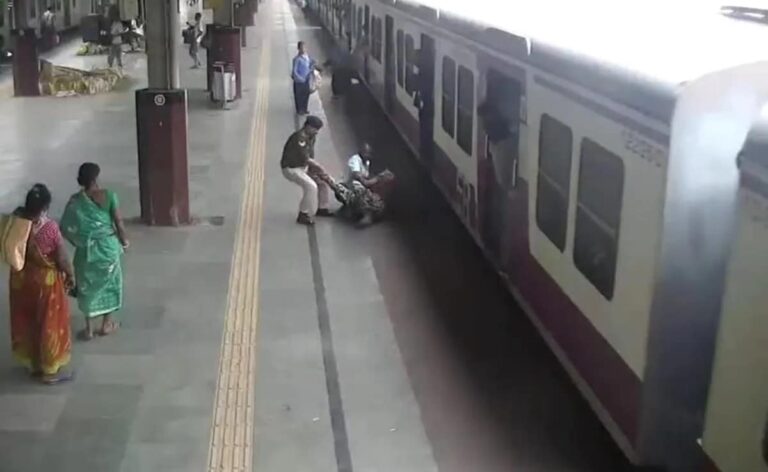 Video: Woman Slips While Boarding Bengal Train, Alert Cop Saves Her Life