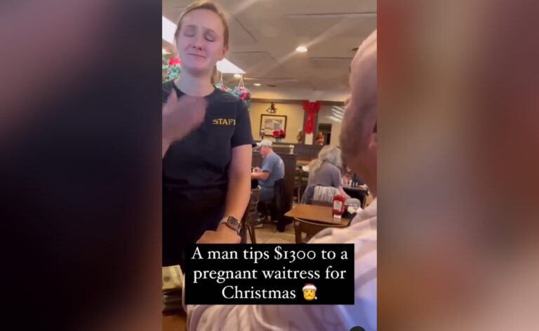 Internet Is Divided Over Filming Of Tipping $1300 To Pregnant Waitress