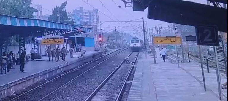Video: Railway Guard Risks Life To Save Elderly Man Who Fell Before Train
