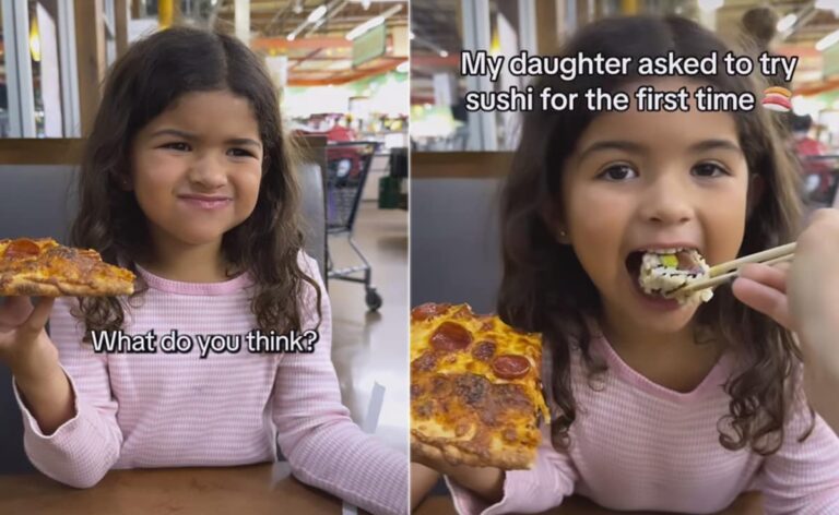 Watch: Little Girls Reaction After Trying Sushi Has The Internet Applauding
