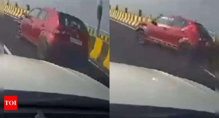 Mumbai's Atal Setu First Accident: Speeding Maruti Ignis Flips Multiple Times, Passengers Safe | – Times of India