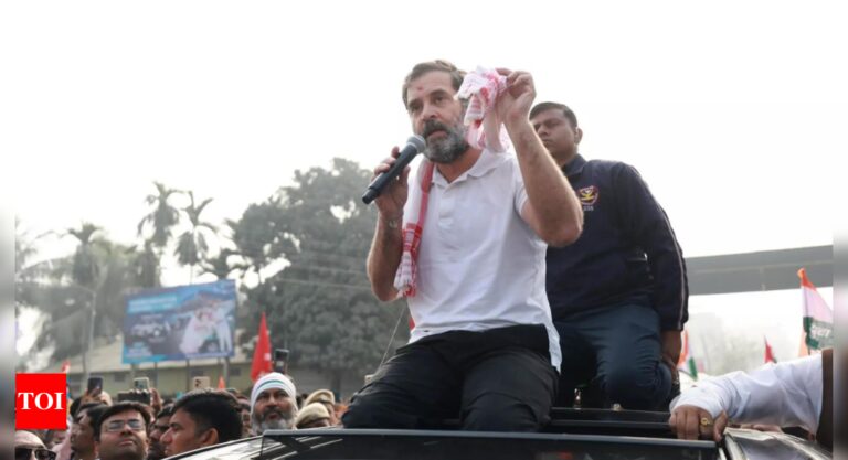 'File 25 more cases but….': Rahul Gandhi dares Assam police, says won't be intimidated | India News – Times of India