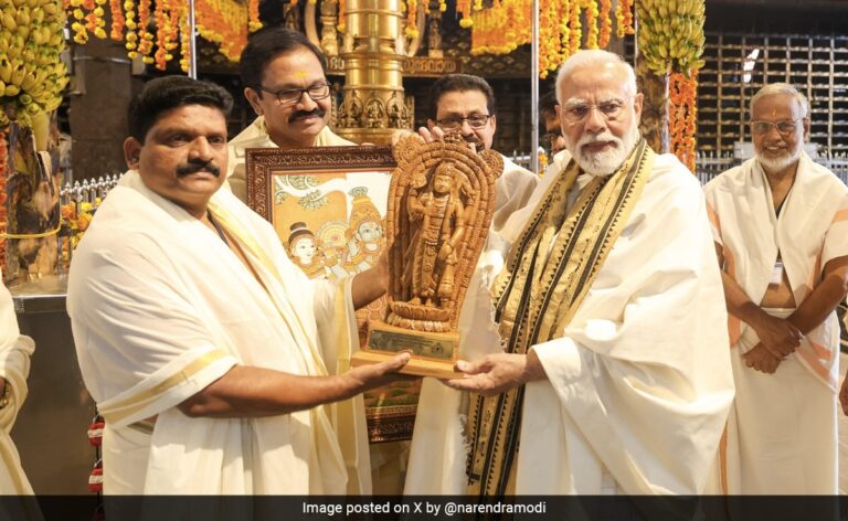 In Pics: PM Modi Prays For “Every Indian's Happiness, Prosperity” At Kerala Temple