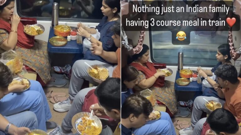 Watch: Desi Family Enjoys Home-Cooked “3-Course Meal On Train,” Internet Is Divided