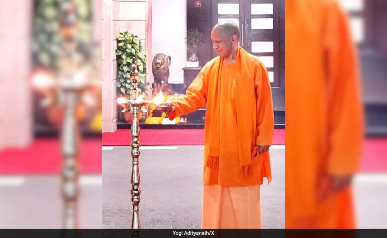 Yogi Adityanath Lights 'Ram Jyoti' At His Residence After Pran Pratishtha