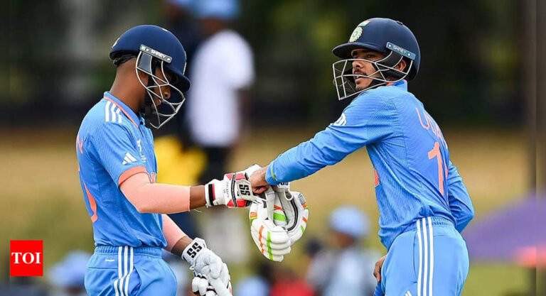 India thrash Nepal by 132 runs to storm into Under-19 World Cup semis | Cricket News – Times of India