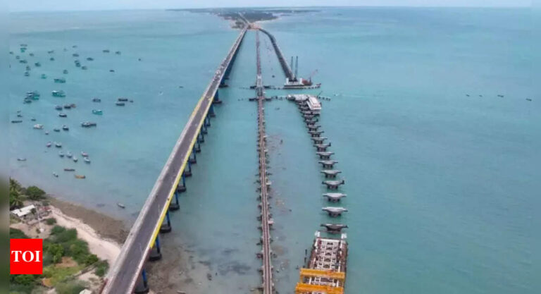 Pamban Bridge Nears Completion: India's First Vertical Lift Railway Bridge | India Business News – Times of India