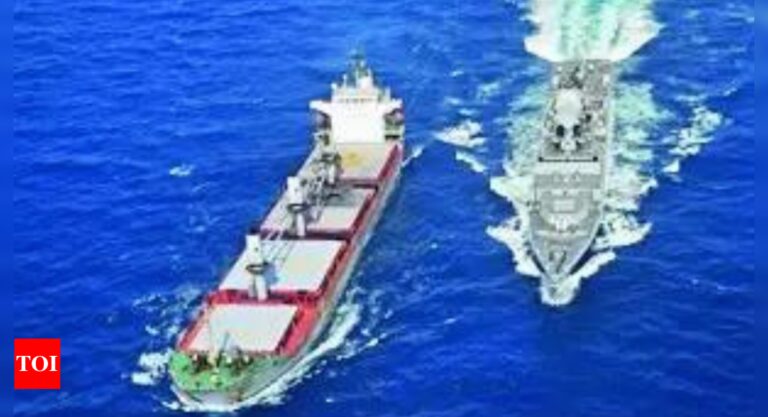 Navy comes to aid of another under-fire ship in Gulf of Aden | India News – Times of India