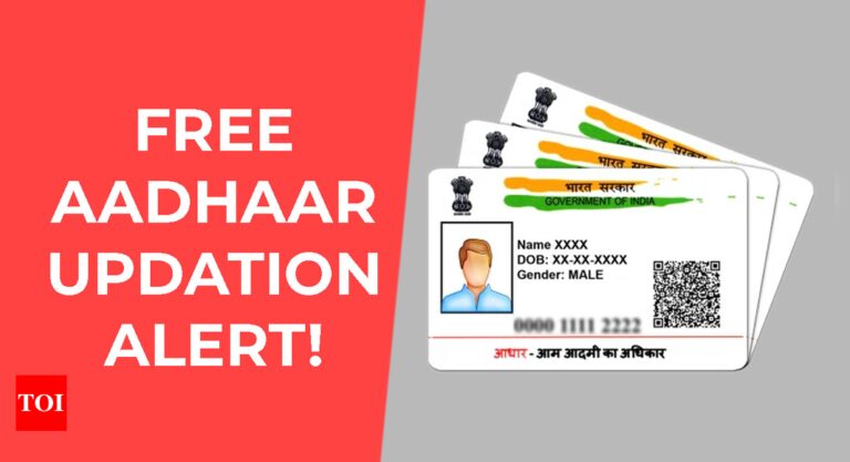 Last chance to update Aadhaar Card details for free: How to update Aadhaar online, offline and more details | India Business News – Times of India