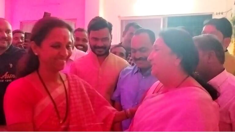 Supriya Sule, Ajit Pawar's Wife Meet At Maharashtra's Baramati Temple