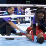 WATCH: Terrifying first-round knockout at CWG 2026 leaves boxer hanging through ropes