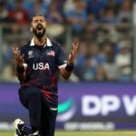 How short is the boundary? Fast bowler's bouncer goes over wicketkeeper's head for a six